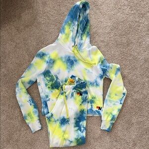 NWOT Aviator Nation Blue and Yellow Tie-Dye Set